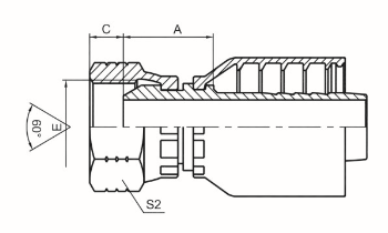 美 制NPSM内螺纹60°外锥面 SAE J514