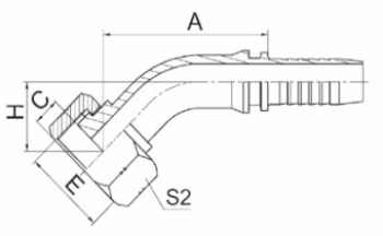 45°美制ORFS内螺纹平面 ISO 12151-1-SAE J516